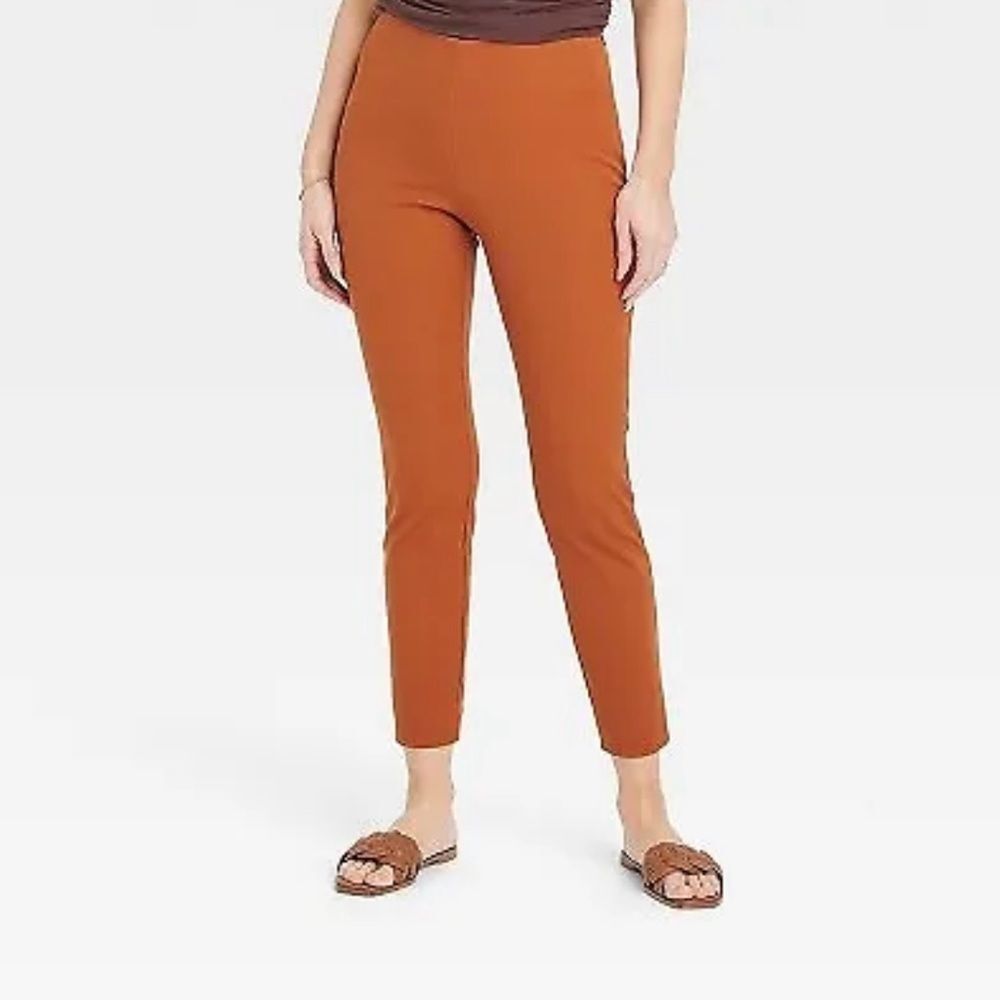 NWT A New Day Brown Rust Skinny Ankle Pants Side Zip Size 17